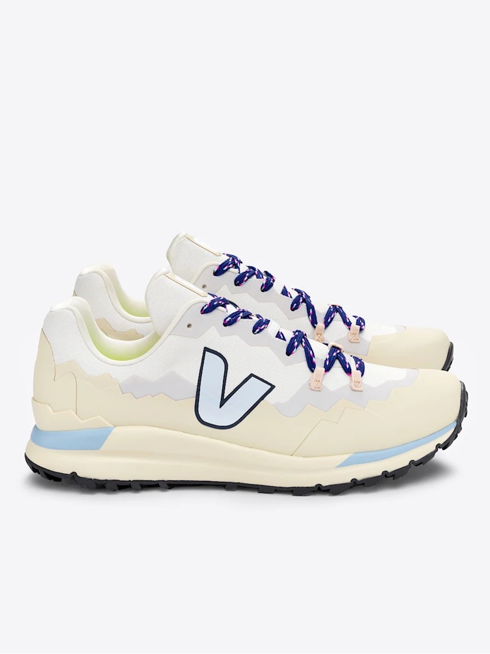 Veja Fitz Roy Cream & White with Blue Accent TREK-SHELL GRAVEL ICE